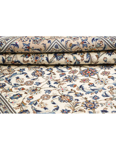 Hand Made Rug Kashan Persia 200x285 Cream White