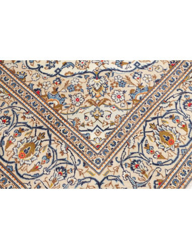 Hand Made Rug Kashan Persia 200x296 Ivory Blue