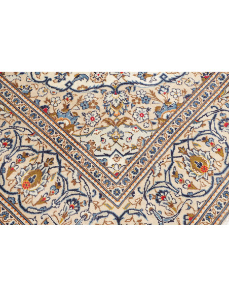 Hand Made Rug Kashan Persia 200x296 Ivory Blue