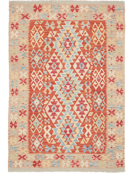 Rug Kilim Afghanistan 127x186 Terracotta Cream