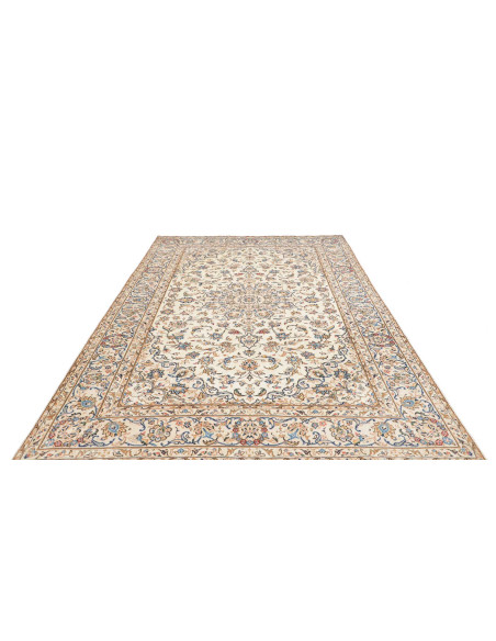 Hand Made Rug Kashan Persia 197x302 Cream Blue