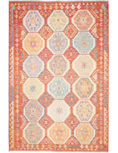 Tappeto Kilim Afghanistan 201x304 Terracotta Ar