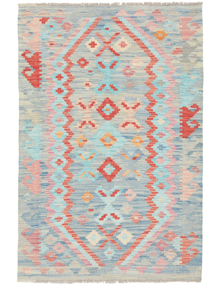 Rug Kilim Afghanistan 103x155 Light Blue Coral