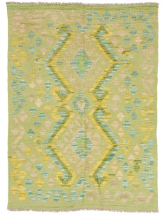 Rug Kilim Afghanistan 102x137 Green Yellow Blue