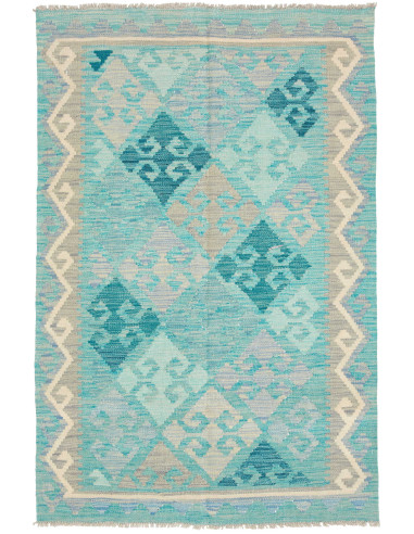 Tappeto Kilim Afghanistan 96x152 Turchese Blu G