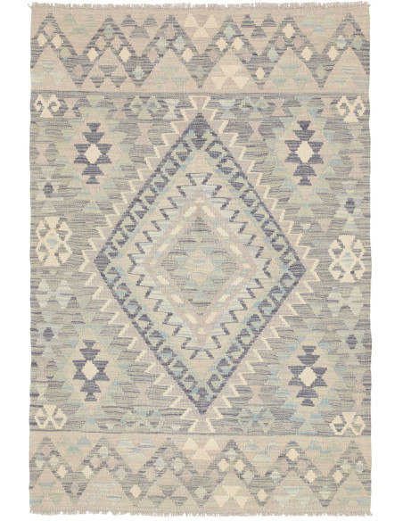 Tappeto Kilim Afghanistan 101x150 Grigio Chiaro