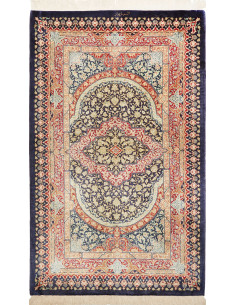 Tappeto Ghom seta Persia marrone grigio 77x123