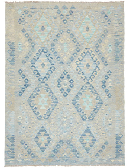 Tappeto Kilim Afghanistan 130x176 Blu Vario Azz