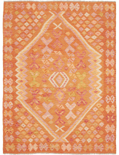 Rug Kilim Afghanistan 134x181 Orange Peach Pink