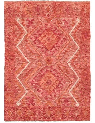 Rug Kilim Afghanistan 126x178 Coral Red Terraco