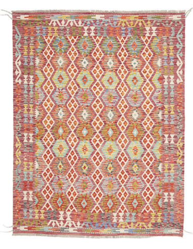 Tappeto Kilim Afghanistan 151x200 Rosso Bordeau
