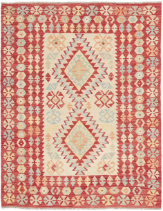 Rug Kilim Afghanistan 146x188 Red Cream Light B