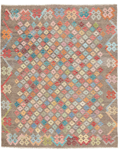 Tappeto Kilim Afghanistan 156x192 Grigio Tortor