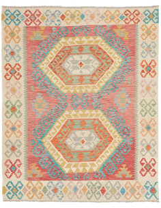 Rug Kilim Afghanistan 163x197 Coral Beige Turqu
