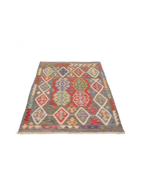 Tappeto Kilim Afghanistan marrone bianco 101x146