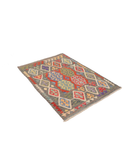 Tappeto Kilim Afghanistan marrone bianco 101x146