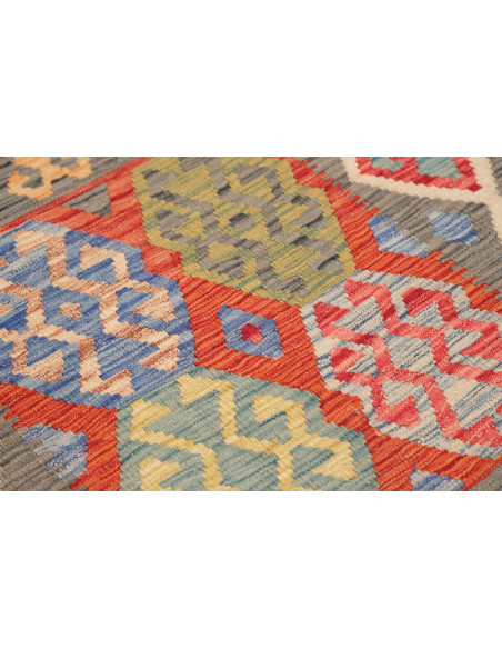 Tappeto Kilim Afghanistan marrone bianco 101x146