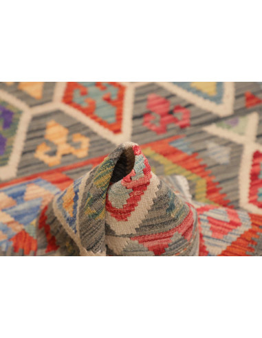 Tappeto Kilim Afghanistan marrone bianco 101x146