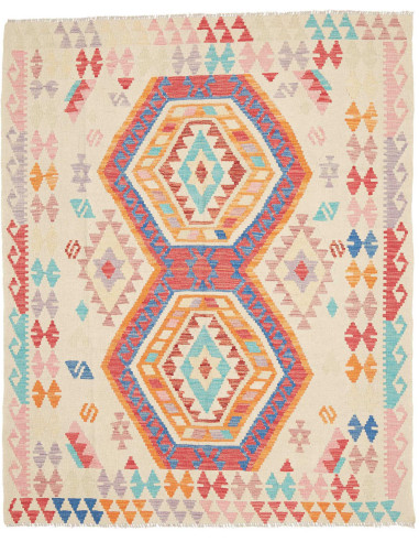 Tappeto Kilim Afghanistan 150x190 Crema Offwhit