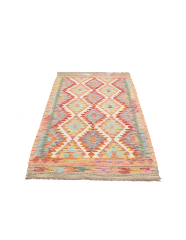 Tappeto Kilim Afghanistan beige arancione 100x196