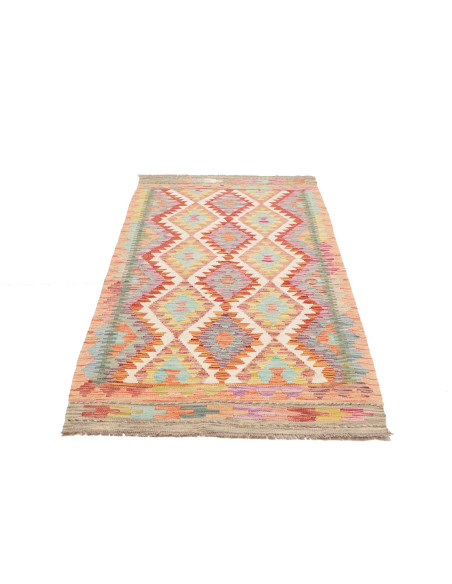Tappeto Kilim Afghanistan beige arancione 100x196