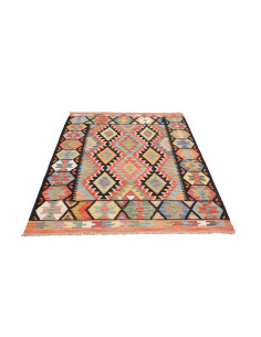 Rug Kilim Afghanistan maroon grey 132x173 2