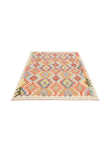 Tappeto Kilim Afghanistan beige giallo 127x176