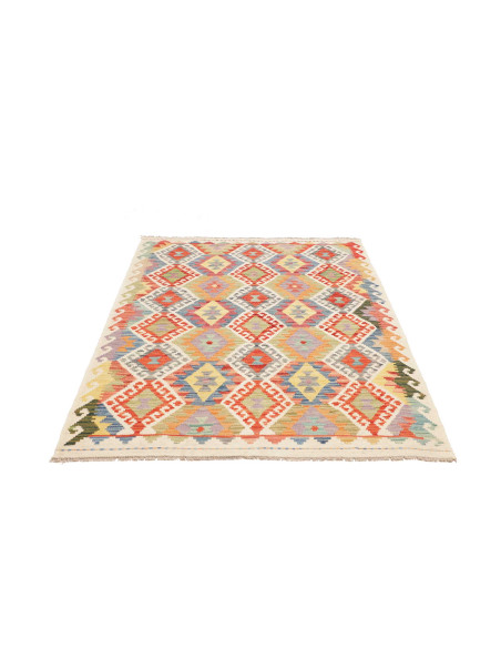 Tappeto Kilim Afghanistan beige giallo 127x176