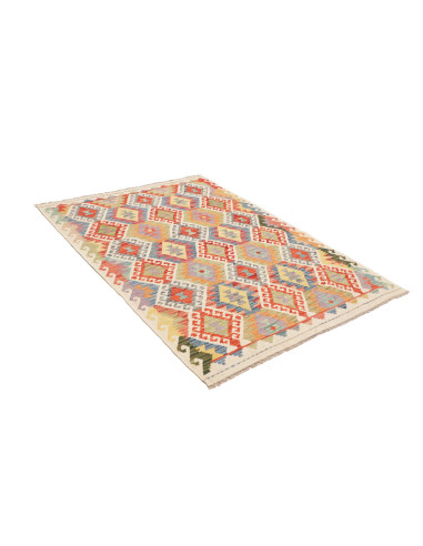 Tappeto Kilim Afghanistan beige giallo 127x176