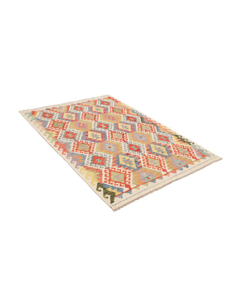 Tappeto Kilim Afghanistan beige giallo 127x176