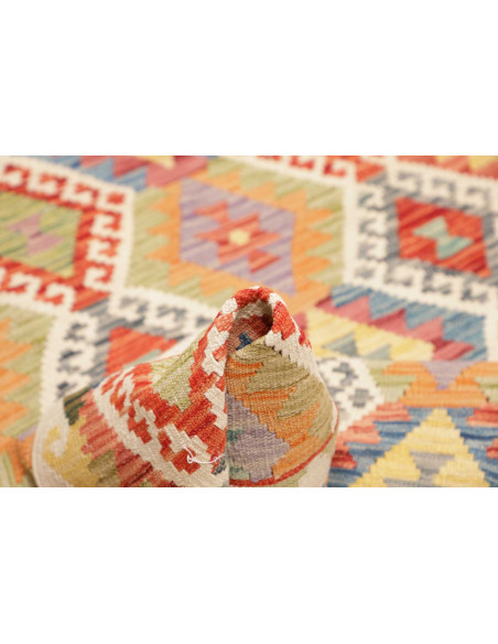 Tappeto Kilim Afghanistan beige giallo 127x176