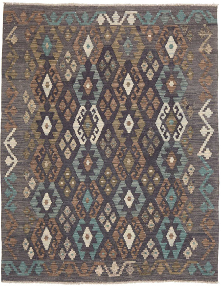 Rug Kilim Afghanistan 159x200 Anthracite Grey T