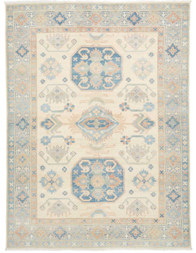 Rug Kazak Afghanistan 153x207 Cream Various Blu
