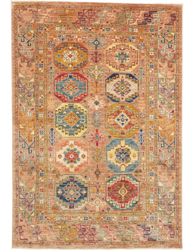 Rug Tribal Pakistan 146x210 Terracotta Blue Red