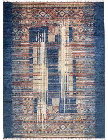 Tappeto Mosaic Pakistan 267x360 Blu Beige Terra