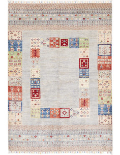 Tappeto Siva Pakistan 170x238 Grigio Azzurro Ch