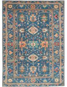 Rug Kazak Fine Pakistan 172x240 Blue Orange Ter