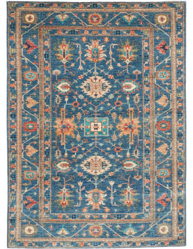 Tappeto Kazak Fine Pakistan 172x240 Blu Arancio