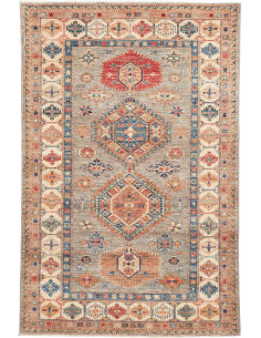 Tappeto Kazak Fine Pakistan 123x188 Grigio Blua