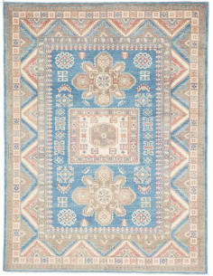 Tappeto Kazak Afghanistan 147x193 Blu Cielo Ter