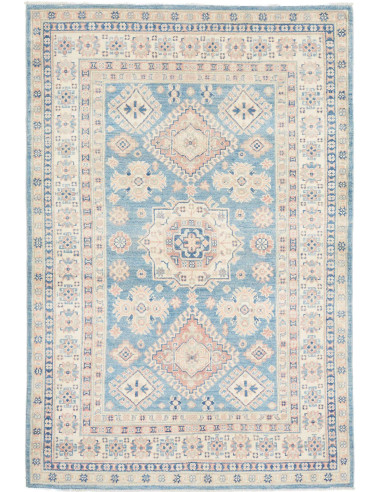 Tappeto Kazak Afghanistan 124x183 Azzurro Chiar