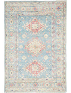 Rug Kazak Afghanistan 126x181 Light Blue Cream