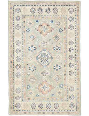 Rug Kazak Afghanistan 118x182 Mint Green Cream