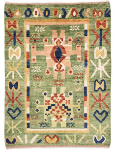 Tappeto Berbero Pakistan 133x179 Verde