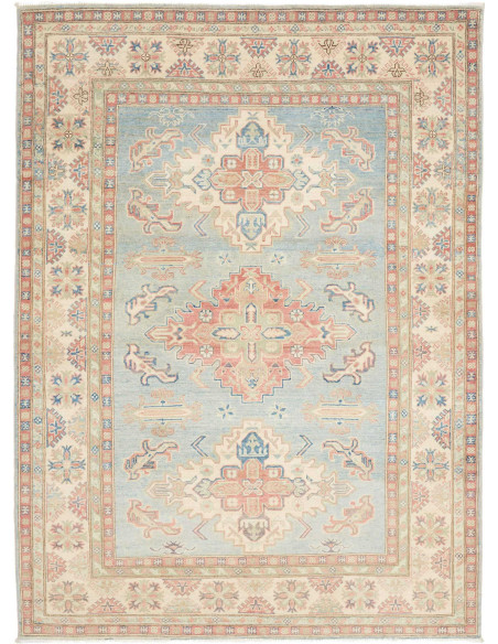 Rug Kazak Afghanistan 170x228 Light Blue Cream