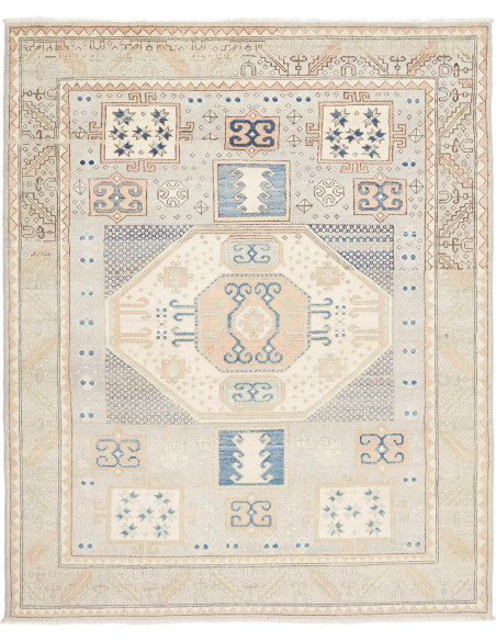 Rug Kazak Afghanistan 152x188 Grey Blue Cream N
