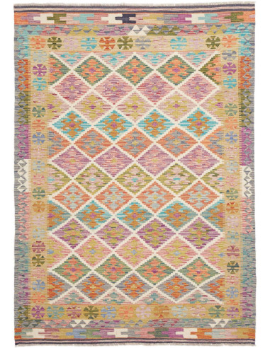 Tappeto Kilim Afghanistan 149x211 Lavanda Acqua