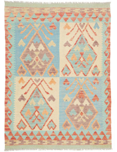 Tappeto Kilim Afghanistan 93x127 Azzurro Cielo