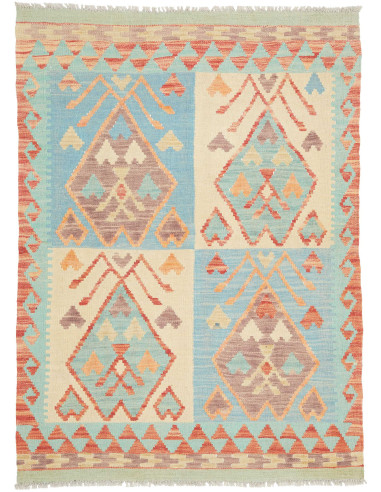 Tappeto Kilim Afghanistan 93x127 Azzurro Cielo