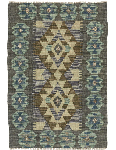 Tappeto Kilim Afghanistan 64x93 Verde Oliva Ver